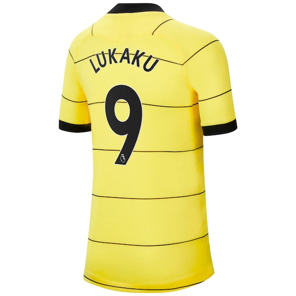 Romelu Lukaku Chelsea Nike Youth 2021/22 Away Replica Player Jersey - Yellow - Image 3