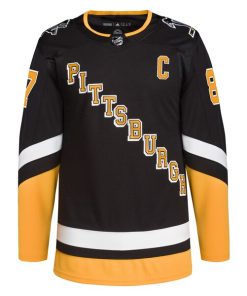 Alternative view of Sidney Crosby Pittsburgh Penguins adidas Alternate Primegreen Authentic Player Jersey - Black