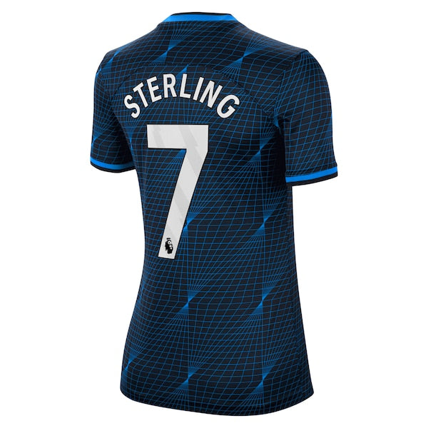 Raheem Sterling Chelsea Nike Women's 2023/24 Away Stadium Replica Player Jersey - Navy/Blue - Image 6