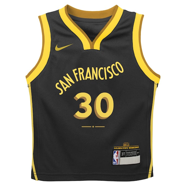 Stephen Curry Golden State Warriors Nike Toddler Swingman Replica Jersey - City Edition - Black - Image 2