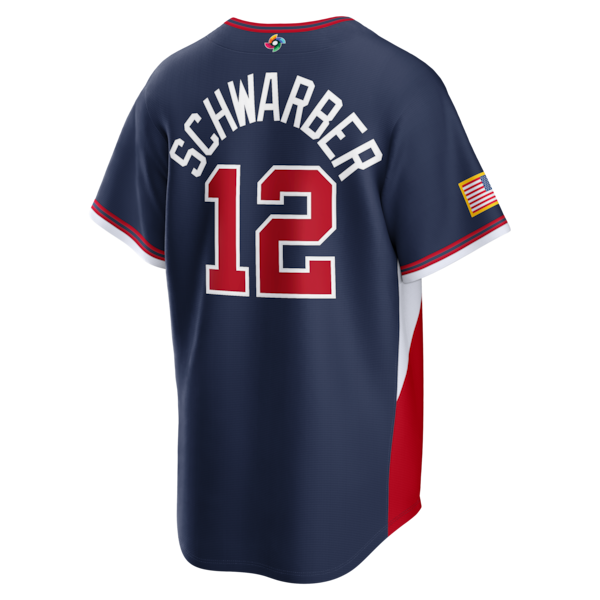 Men's USA Baseball Kyle Schwarber Nike 2026 World Baseball Classic Road Stadium Jersey - Navy/White - Image 6