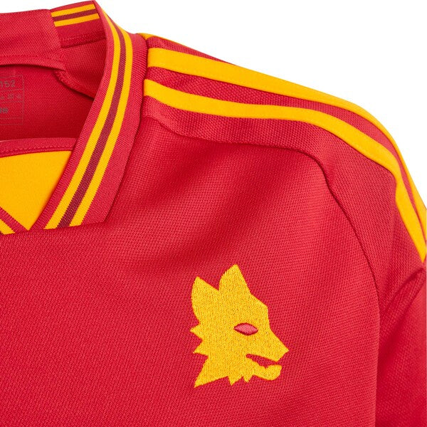 AS Roma adidas Youth 2023/24 Home Replica Jersey - Red - Image 5