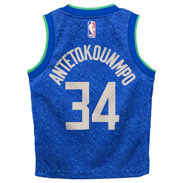 Giannis Antetokounmpo Milwaukee Bucks Nike Toddler Swingman Replica Jersey - City Edition - Royal - Image 3