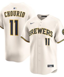 Jackson Chourio Milwaukee Brewers Nike Home Limited Jersey - Cream