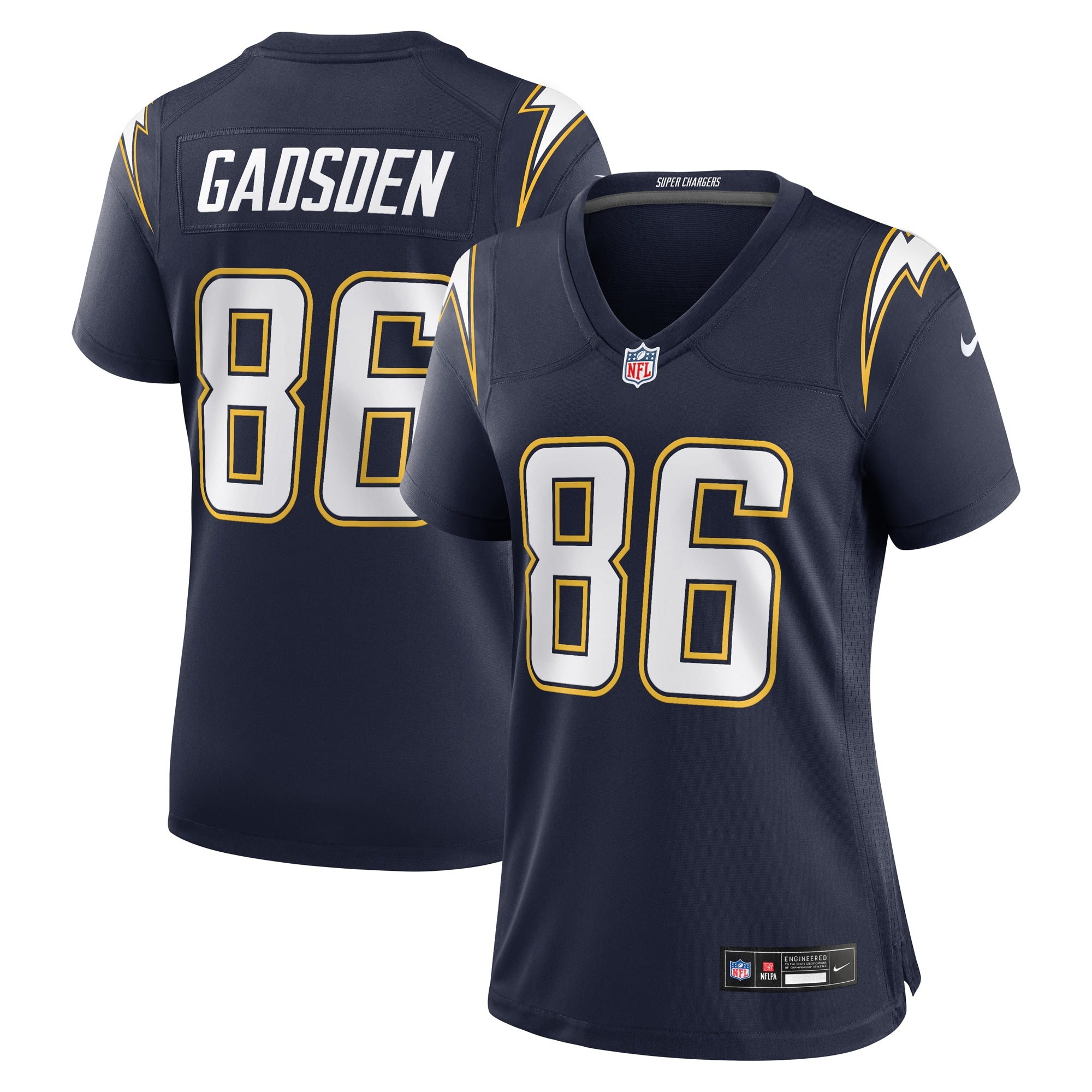 Oronde Gadsden Los Angeles Chargers Nike Women's Alternate Charger Power Game Jersey - Gold/Navy/Powder Blue - Image 7