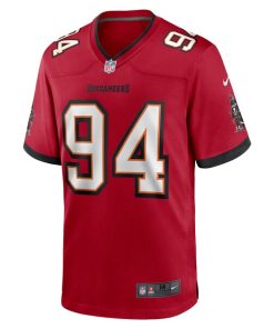 Alternative view of Calijah Kancey Tampa Bay Buccaneers Nike 2023 NFL Draft First Round Pick Game Jersey - Red
