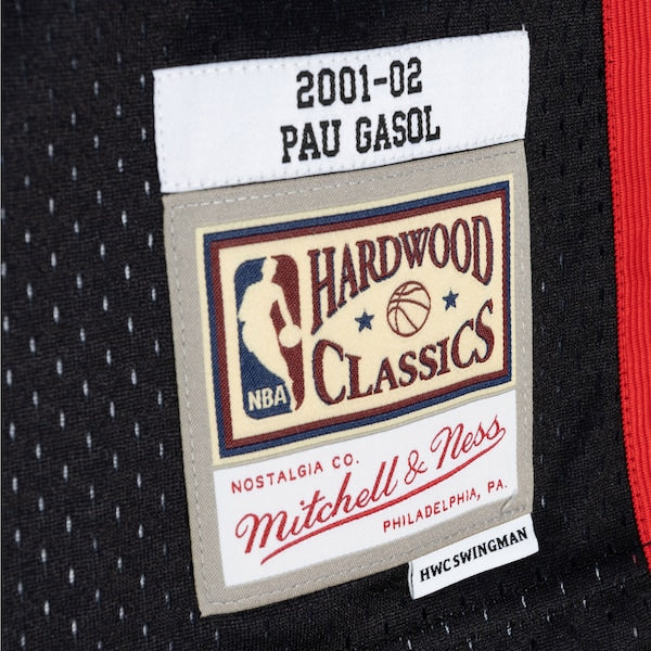 Pau Gasol Memphis Grizzlies Hardwood Classics 2001/02 Split Swingman Jersey - Black/Turquoise - Image 2