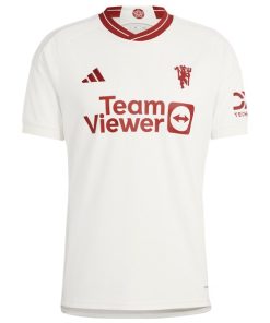 Alternative view of Antony Manchester United adidas 2023/24 Third Replica Player Jersey - White