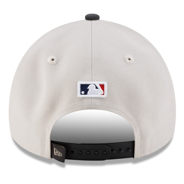Los Angeles Dodgers New Era 2025 World Series Champions Locker Room A-Frame 9FORTY Adjustable Hat - Cream/Charcoal - Image 6