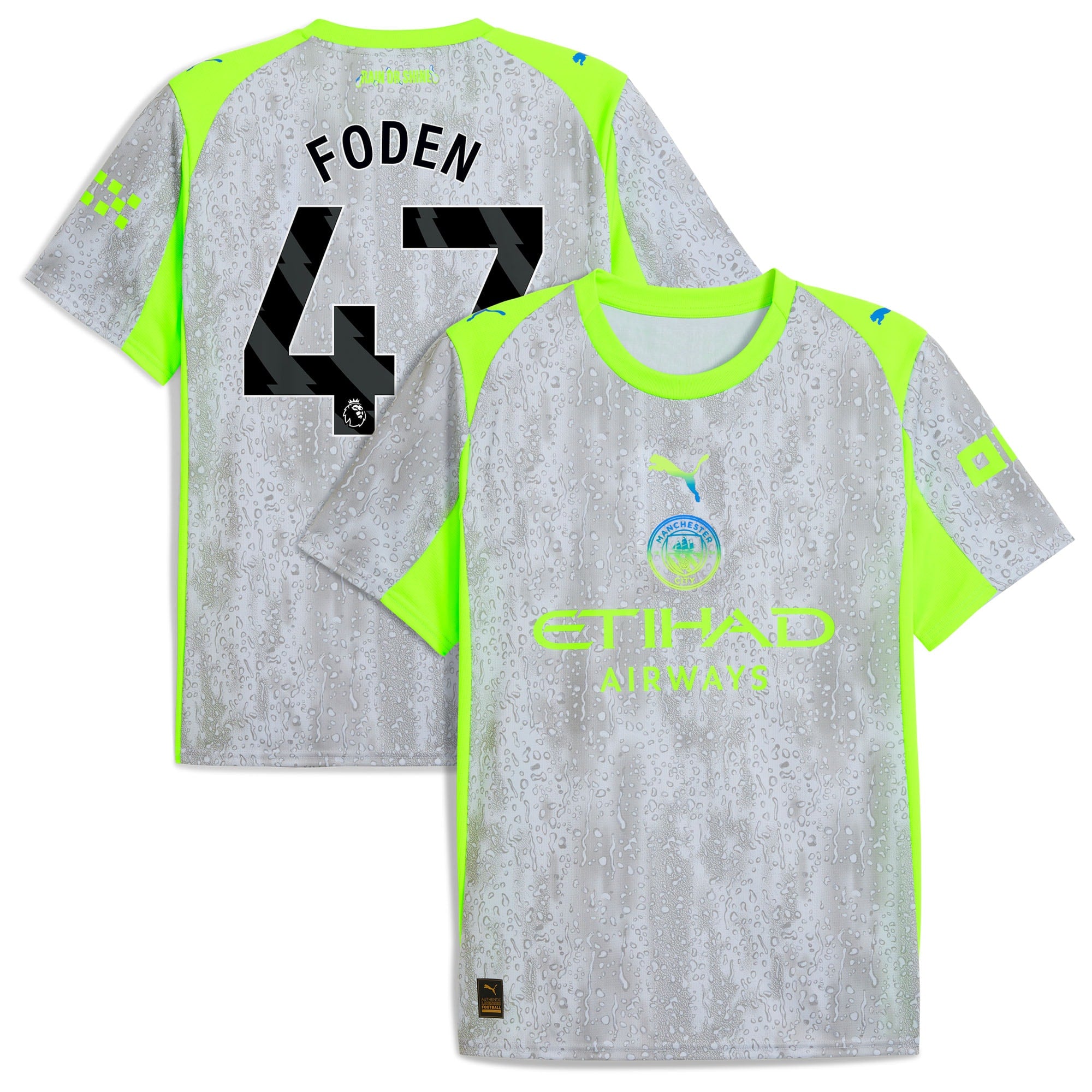 Phil Foden Manchester City Puma 2025/26 Home Replica Player Jersey - Sky Blue/Black/Green - Image 6