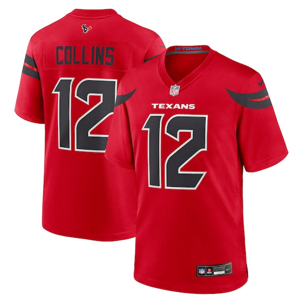 Nico Collins Houston Texans Nike Alternate Game Jersey - Red/White/Navy - Image 2