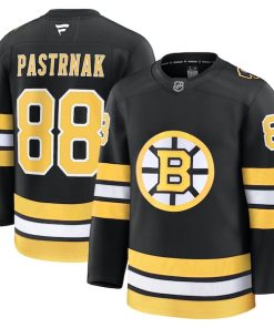 Alternative view of David Pastrnak Boston Bruins  Home Premium Player Jersey - Black/White
