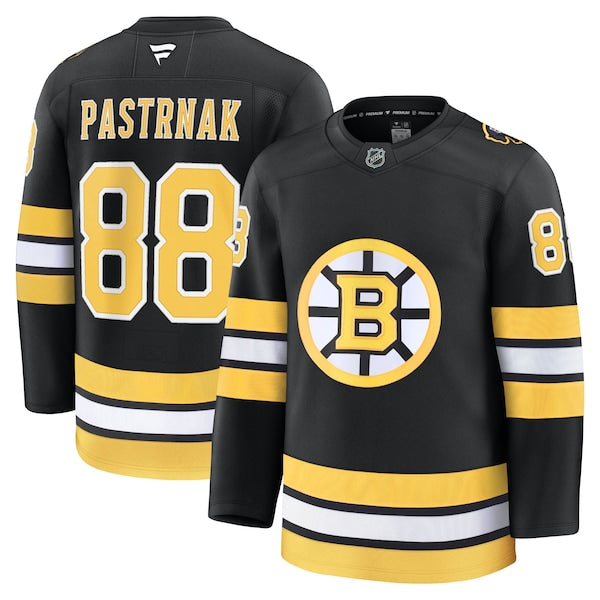 David Pastrnak Boston Bruins Home Premium Player Jersey - Black/White - Image 2