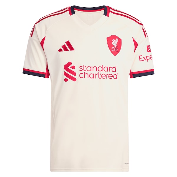Liverpool adidas 2025/26 Away Replica Jersey - White/Green/Red - Image 3