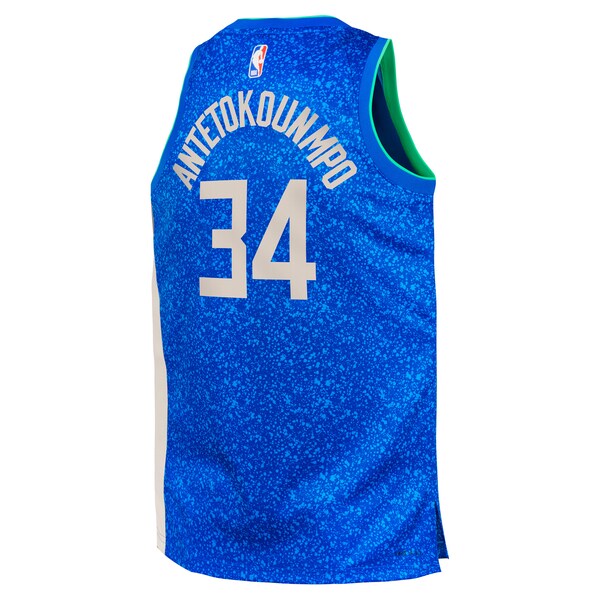 Giannis Antetokounmpo Milwaukee Bucks Nike Youth Swingman Replica Jersey - City Edition - Royal - Image 3