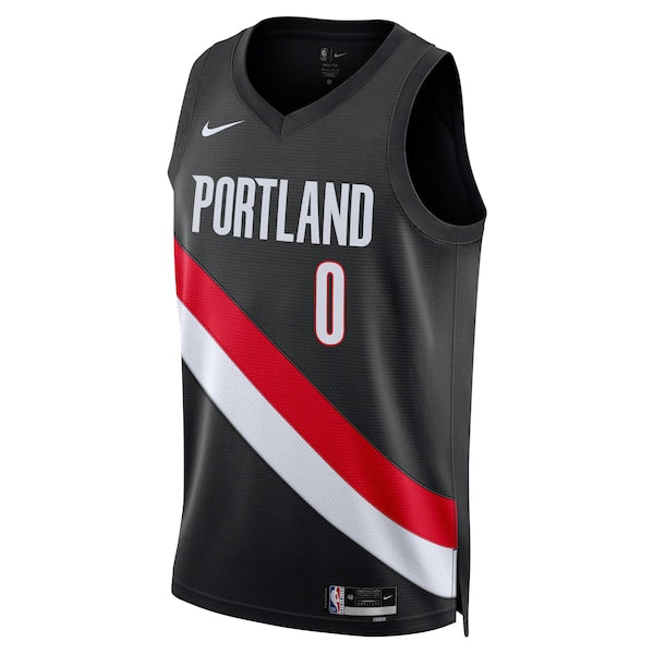 Damian Lillard Portland Trail Blazers Nike Unisex Swingman Player Jersey - Icon Edition - Black - Image 2