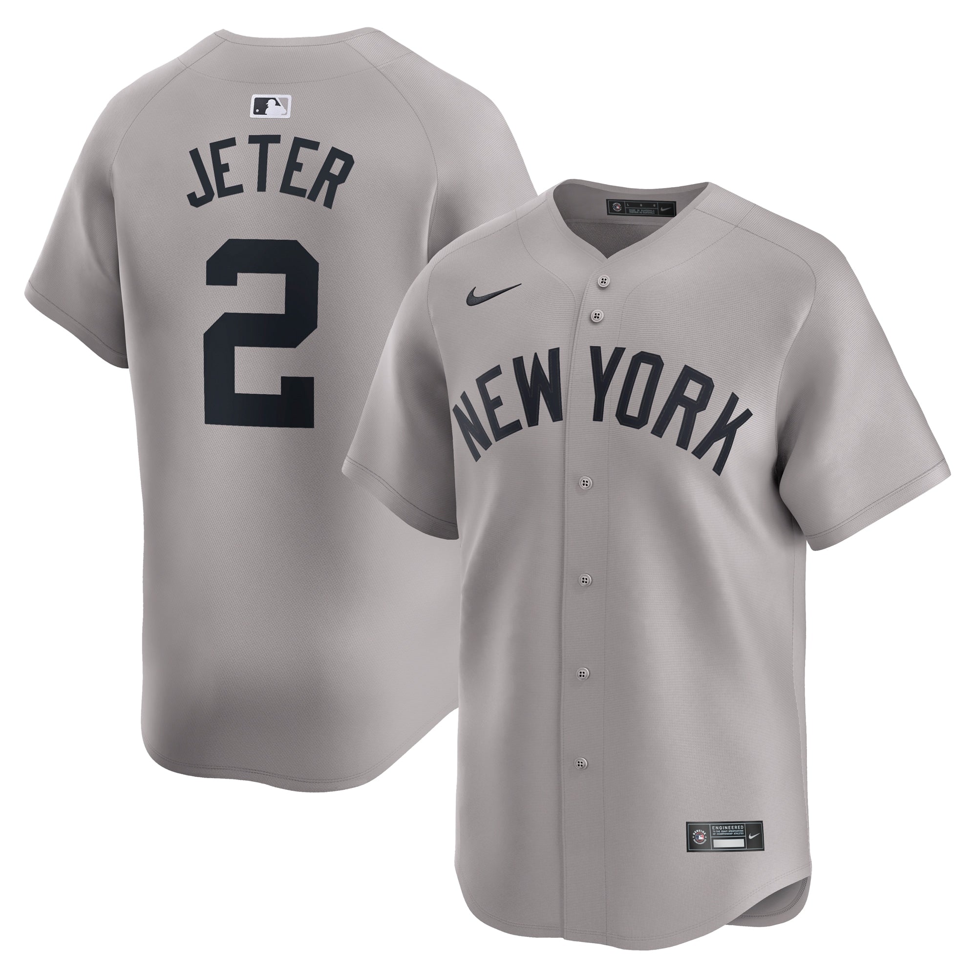 Derek Jeter New York Yankees Nike Home Limited Player Jersey - White/Gray - Image 5