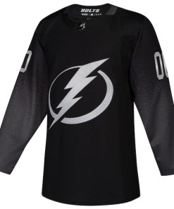 Alternative view of Tampa Bay Lightning adidas Alternate Authentic Custom Jersey - Black
