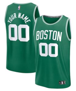 Alternative view of Boston Celtics  Fast Break Custom Jersey - Icon Edition - Kelly Green/White/Black