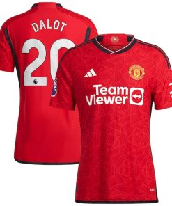 Diogo Dalot Manchester United adidas 2023/24 Home Authentic Player Jersey - Red/Green
