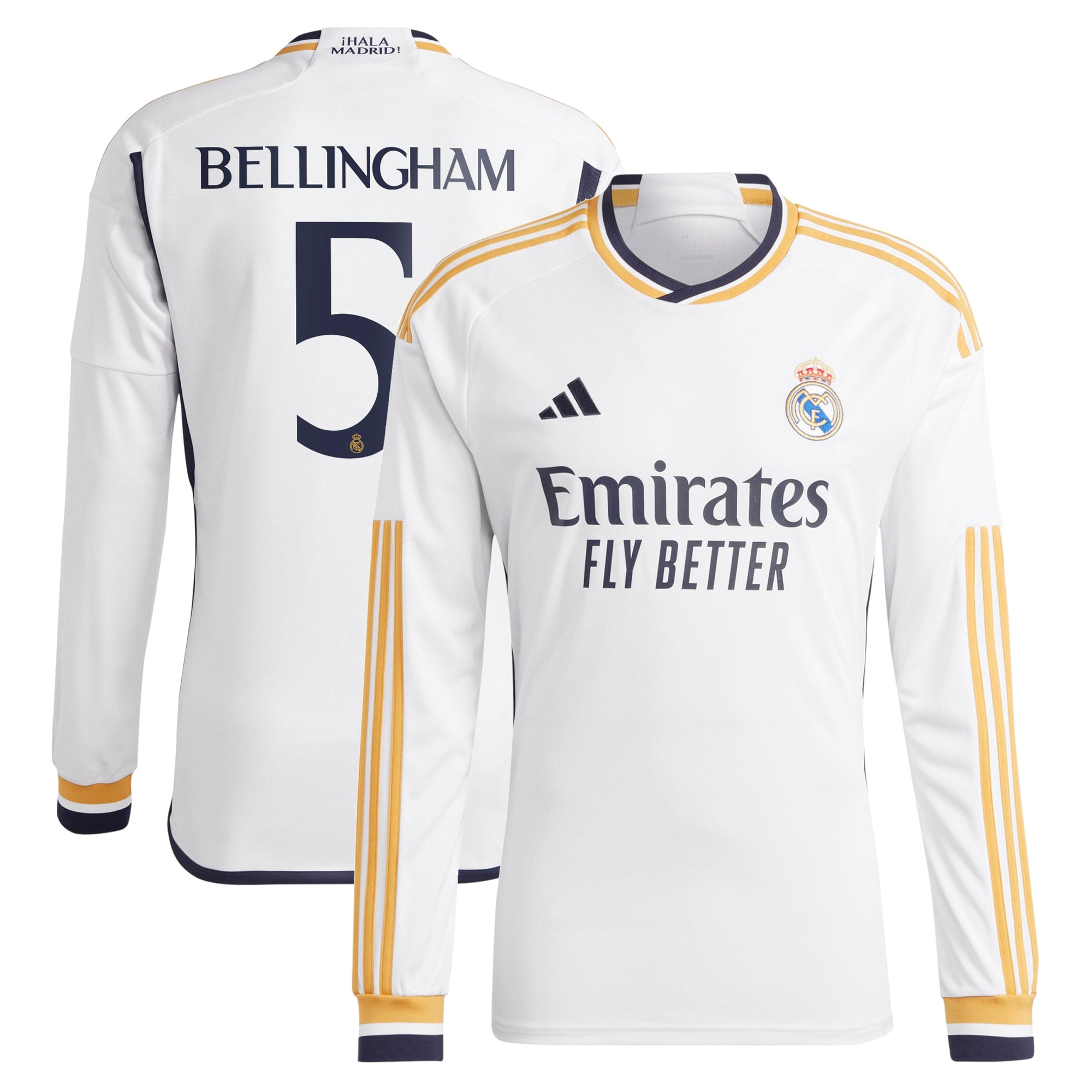 Jude Bellingham Los Merengues adidas 2023/24 Away Long Sleeve Replica Player Jersey - Navy/White - Image 5