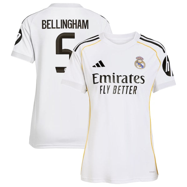 Jude Bellingham Los Merengues adidas Women's 2025/26 Home Replica Jersey - White/Blue - Image 7
