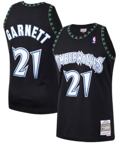 Alternative view of Kevin Garnett Minnesota Timberwolves Hardwood Classics Swingman Jersey - Black/White