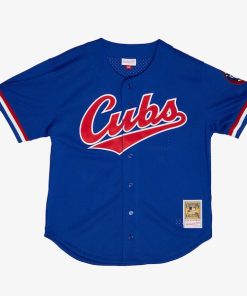 Ryne Sandberg Chicago Cubs  Cooperstown Collection 1996 Mesh Batting Practice Button-Up Jersey - Royal