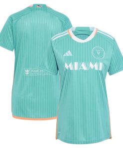 Inter Miami CF adidas Women's 2024 Archive Replica Jersey - Aqua