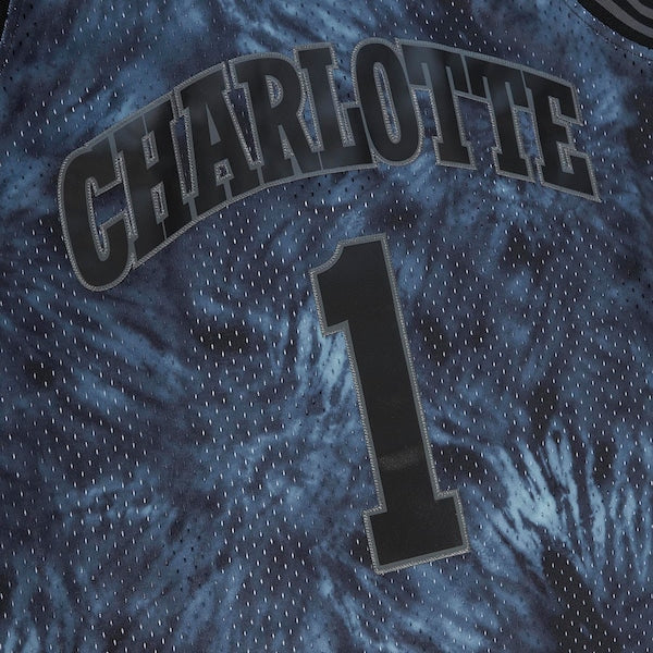 Muggsy Bogues Charlotte Hornets Hardwood Classics 1992/93 Tie-Dye Swingman Jersey - Black - Image 4
