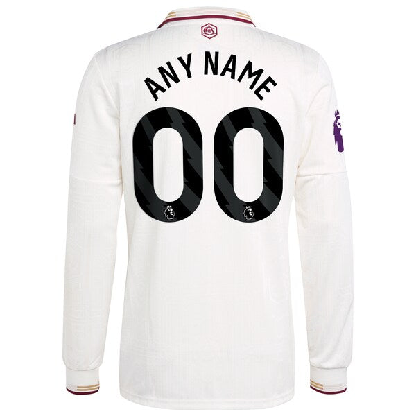 Arsenal adidas 2025/26 Third Authentic Long Sleeve Jersey - White/Blue/Red - Image 4