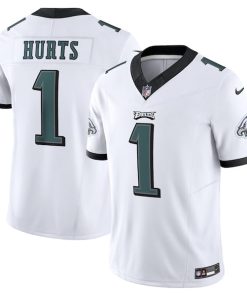 Alternative view of Jalen Hurts Philadelphia Eagles Nike Vapor F.U.S.E. Limited Jersey - White/Black/Green/Kelly Green