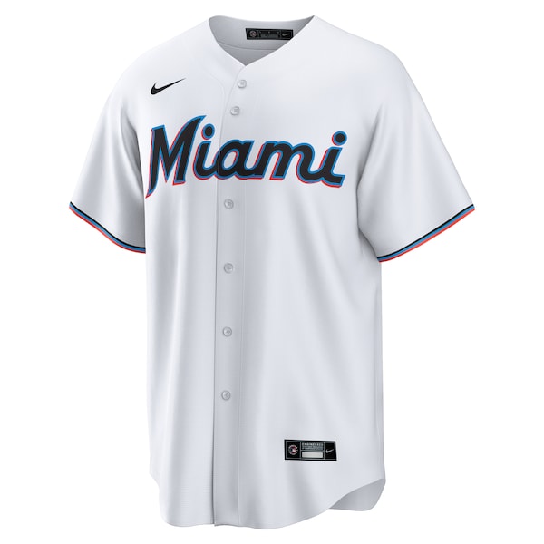 Jake Burger Miami Marlins Nike Home Replica Team Jersey - White - Image 3