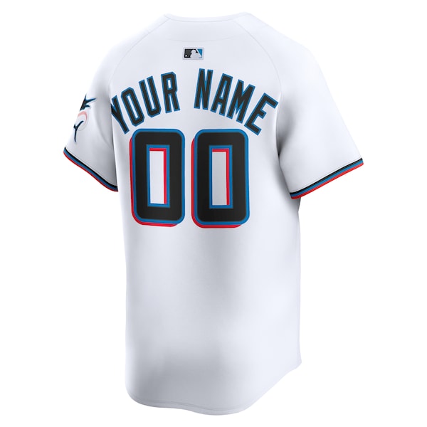 Miami Marlins Nike Youth Home Custom Limited Jersey - White - Image 3