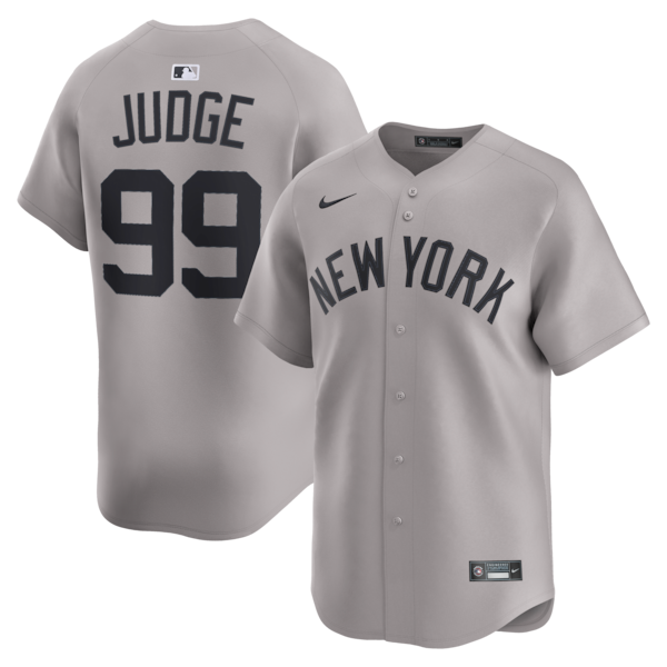 Aaron Judge New York Yankees Nike Road Limited Player Jersey - Gray/White - Image 2