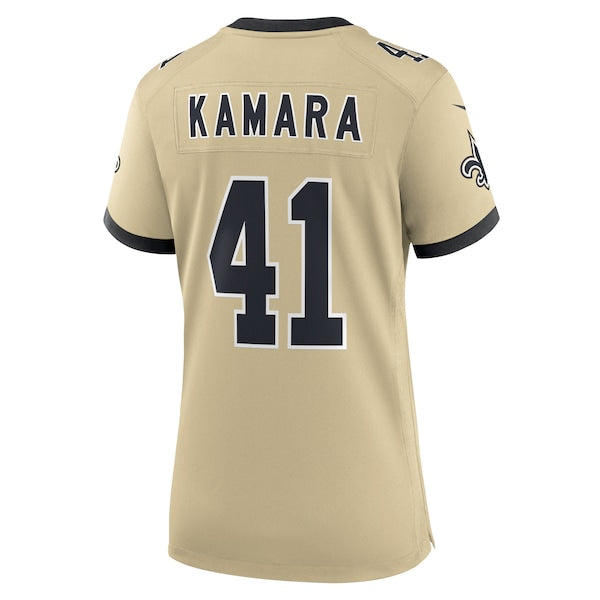Alvin Kamara New Orleans Saints Nike Women's Gameday Golds Alternate Game Player Jersey - Gold/Black/White - Image 2