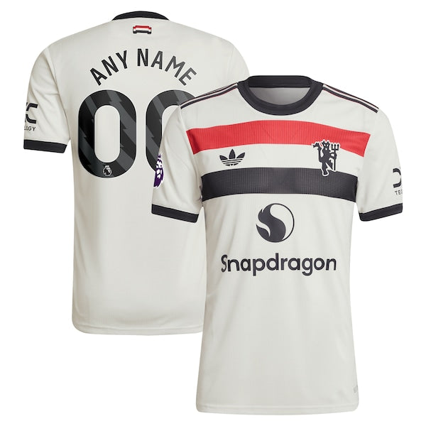 Manchester United adidas Originals 2024/25 Third Custom Authentic Jersey - Cream/Red/Navy - Image 2