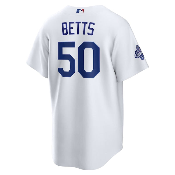 Mookie Betts Los Angeles Dodgers Nike Home 2025 World Series Champions Replica Jersey - White - Image 3