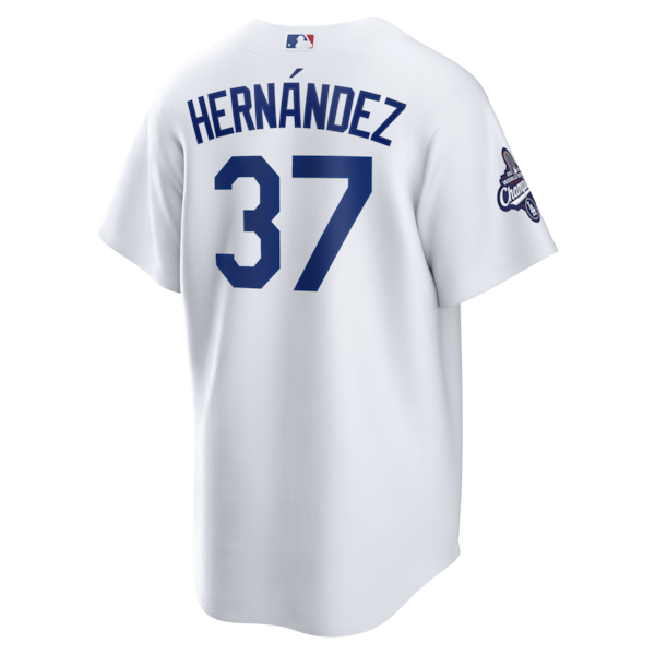 Teoscar Hern¨¢ndez Los Angeles Dodgers Nike 2025 World Series Champions Home Replica Jersey - White - Image 5