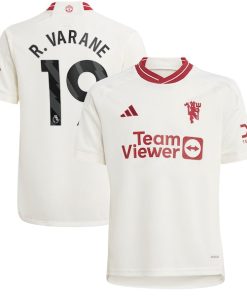 Raphael Varane Manchester United adidas Youth 2023/24 Third Replica Player Jersey - White/Green