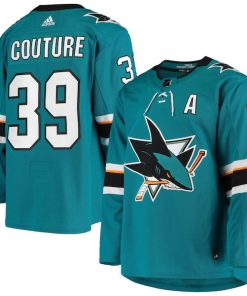 Logan Couture San Jose Sharks adidas Home Authentic Alternate Captain Player Jersey - Teal