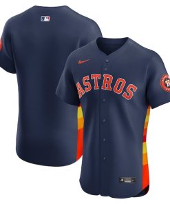 Alternative view of Houston Astros Nike Alternate 2 Elite Jersey - Navy/Orange