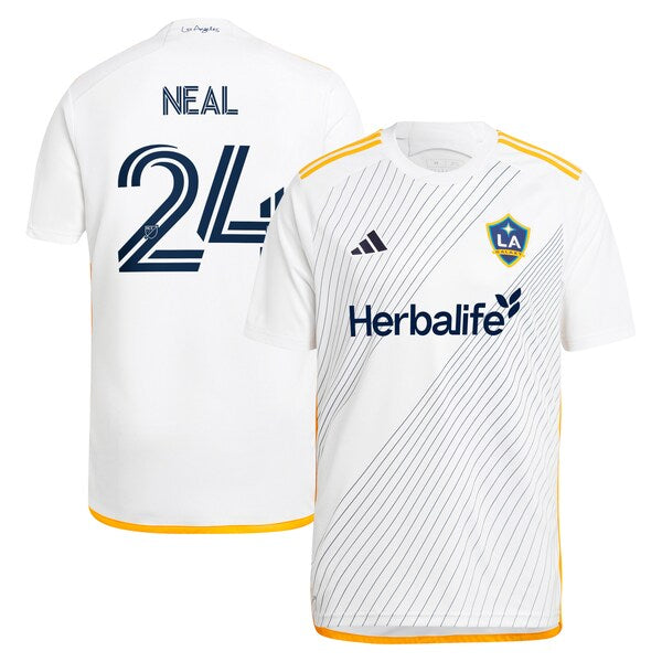 Jalen Neal LA Galaxy adidas 2024 Angeleno Kit Replica Player Jersey - White/Green - Image 2