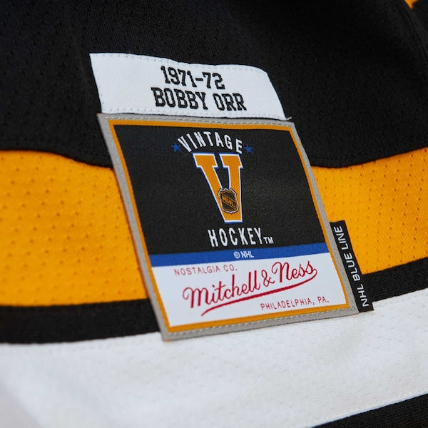 Bobby Orr Boston Bruins Big & Tall 1971 Blue Line Player Jersey - Black - Image 6