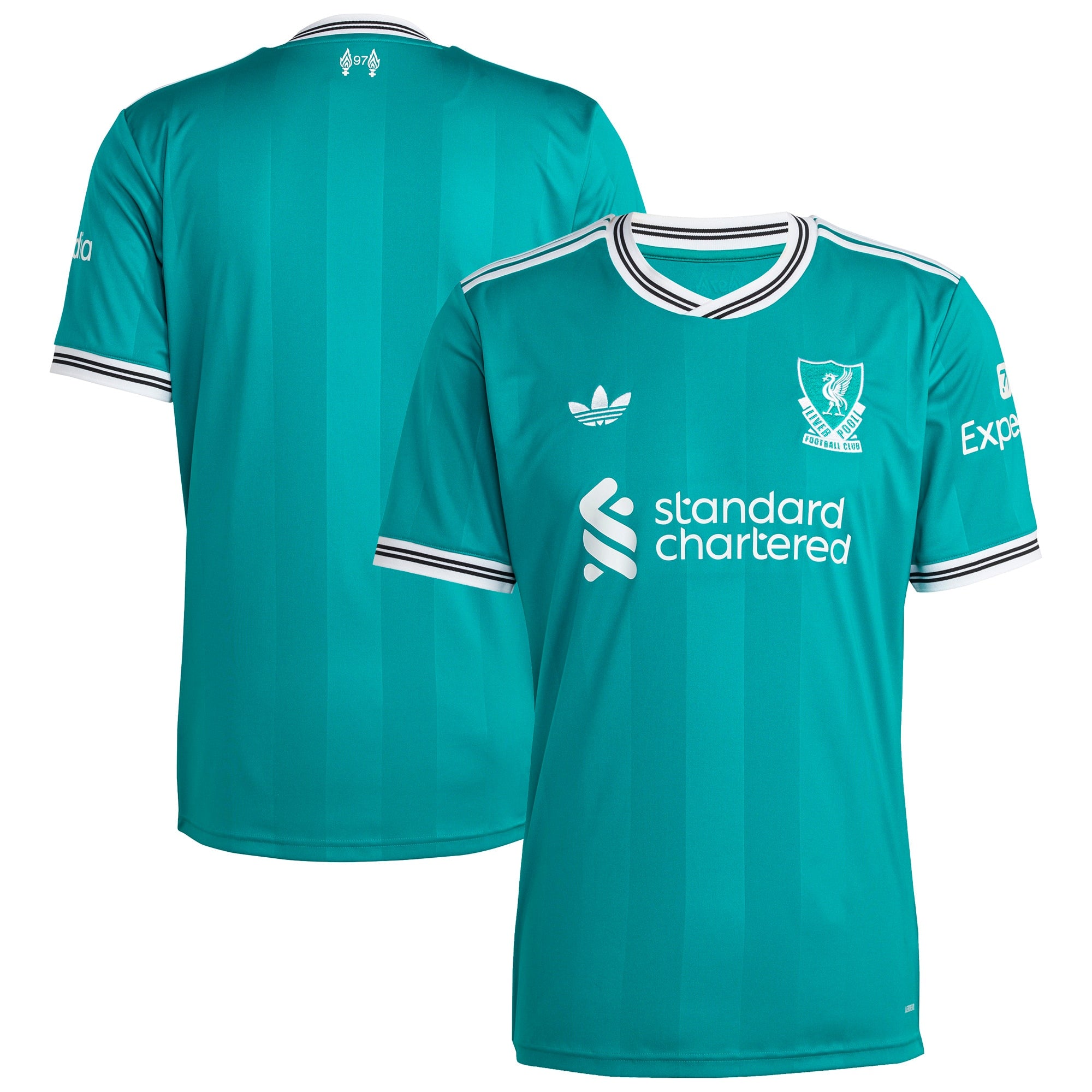 Liverpool adidas 2025/26 Away Replica Jersey - White/Green/Red - Image 5