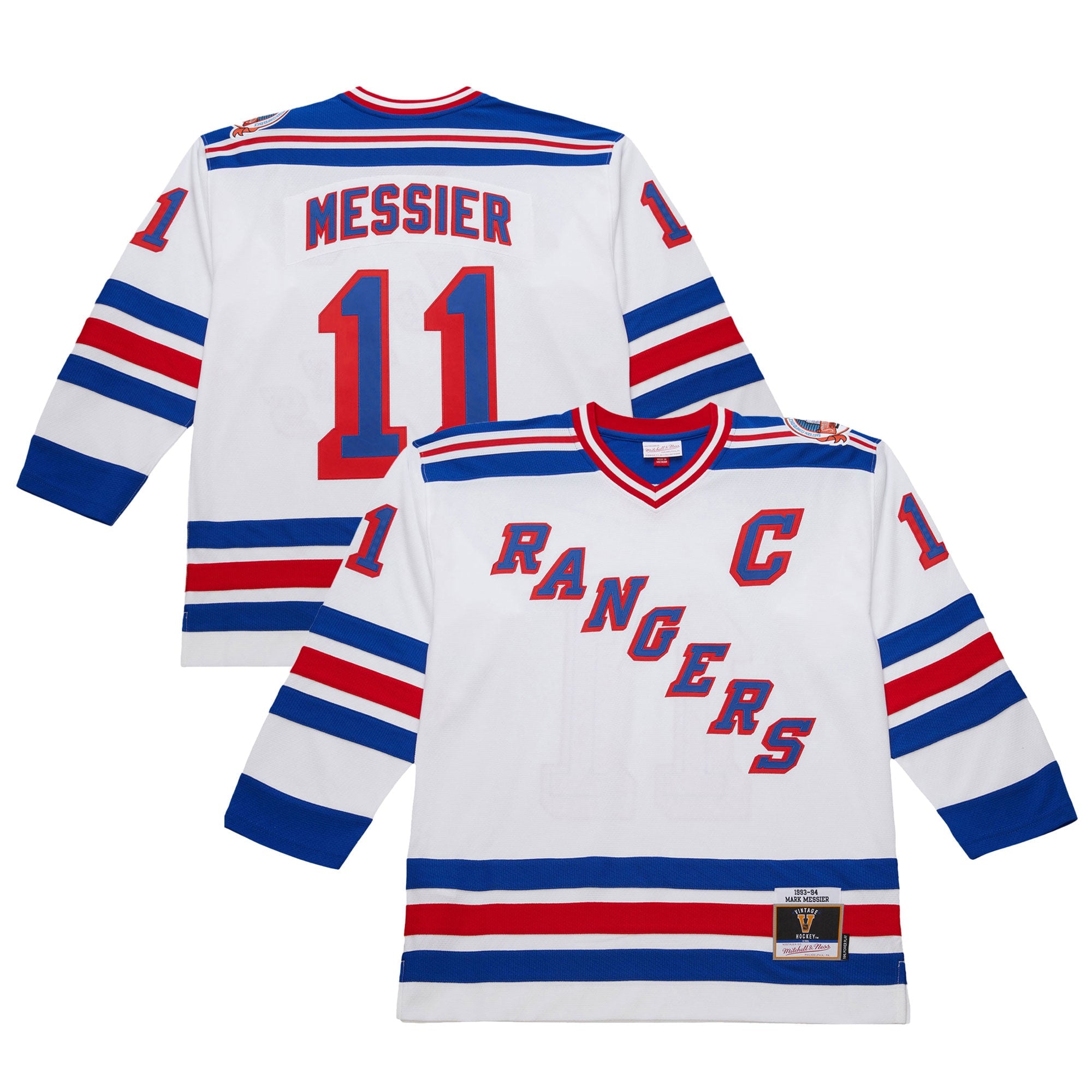 Mark Messier New York Rangers 1993-94 Power Play Jersey - Royal/White - Image 9