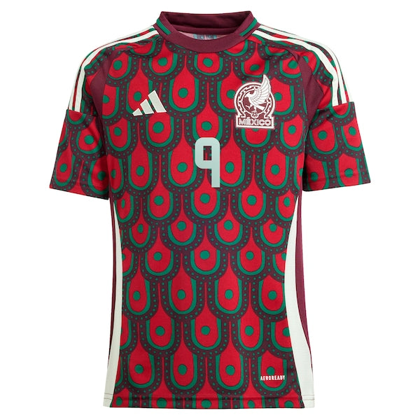 Raul Jimenez Mexico National Team adidas Youth 2024 Home Replica Player Jersey - Burgundy - Image 2