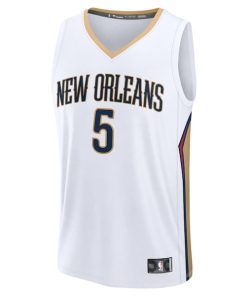 Alternative view of Dejounte Murray New Orleans Pelicans  Fast Break Replica Player Jersey - Association Edition - White