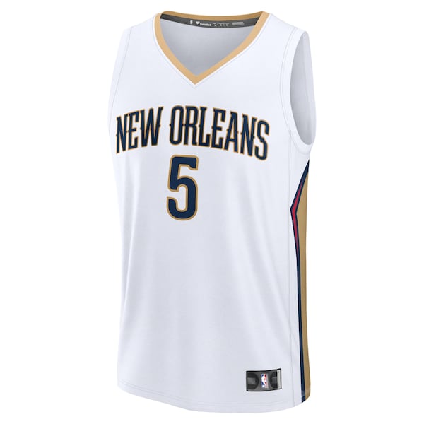 Dejounte Murray New Orleans Pelicans Fast Break Replica Player Jersey - Association Edition - White - Image 2