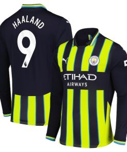 Erling Haaland Manchester City Puma 2024/25 Away Replica Long Sleeve Player Jersey - Navy